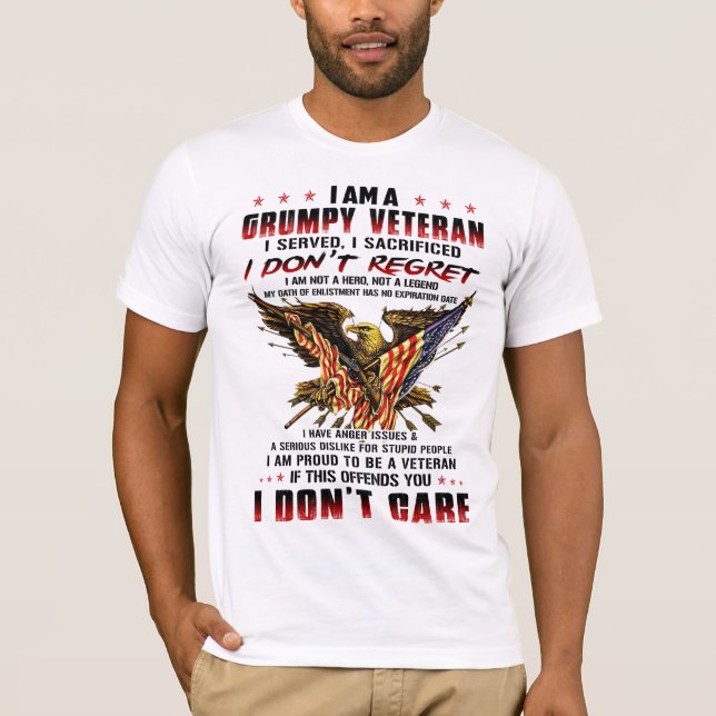 Camiseta Eu Sou Um Veterano Grumpy (Frente)