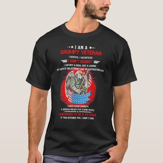 Camiseta Eu Sou Um Veterano Que Servi Eu Sacrifiquei Eu Não (Frente)