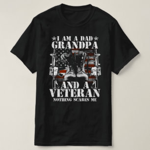 Camiseta eu sou um vovô pai e um veterano nada me assusta