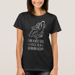 Camiseta Eu Sou Uma Alma De Lobo Presa Em Impressão Animal