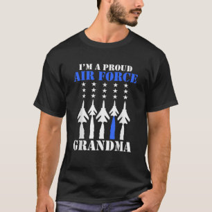Camiseta Eu sou uma avó da Força Aérea orgulhosa Neto Milit
