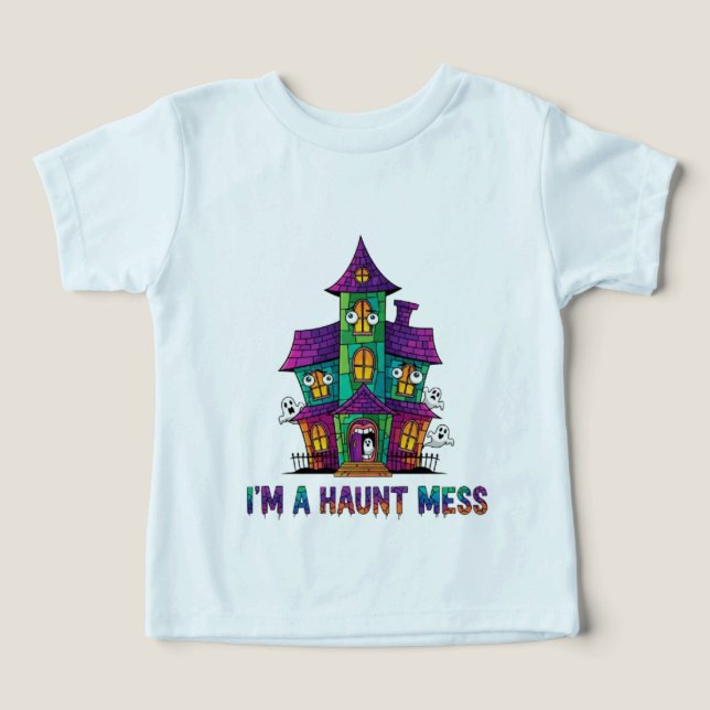 CAMISETA EU SOU UMA BAGUNÇA ASSOMBRADA (Design frontal)