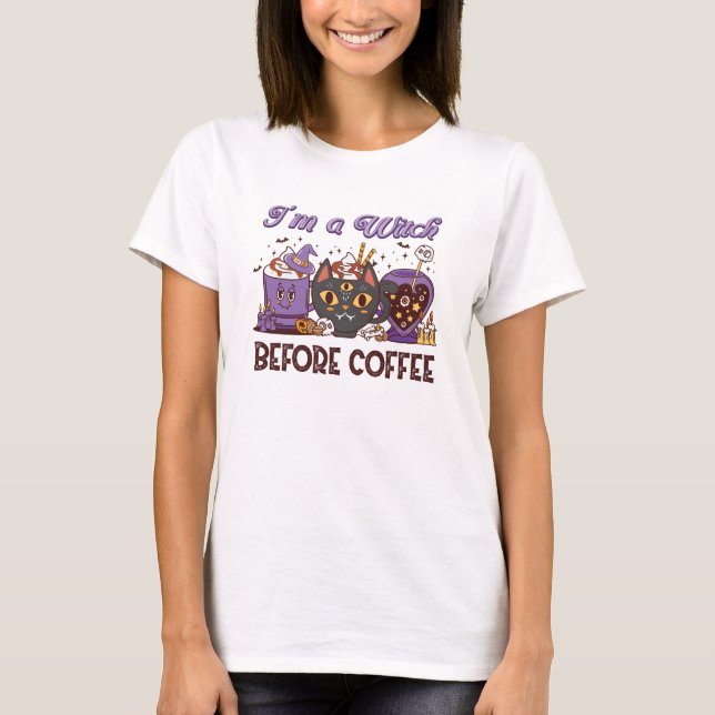 Camiseta Eu sou uma bruxa antes do café (Frente)
