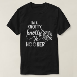 Camiseta Eu sou uma camisola de crochê Knotty Knotty Hoooke