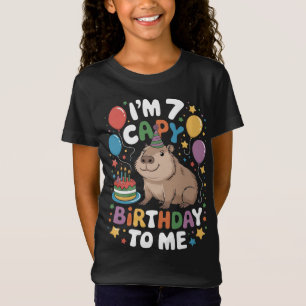 Camiseta Eu Sou uma Capivara de 7 Anos de Idade - Aniversár