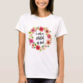 Camiseta Eu sou uma criança do artigo floral do deus