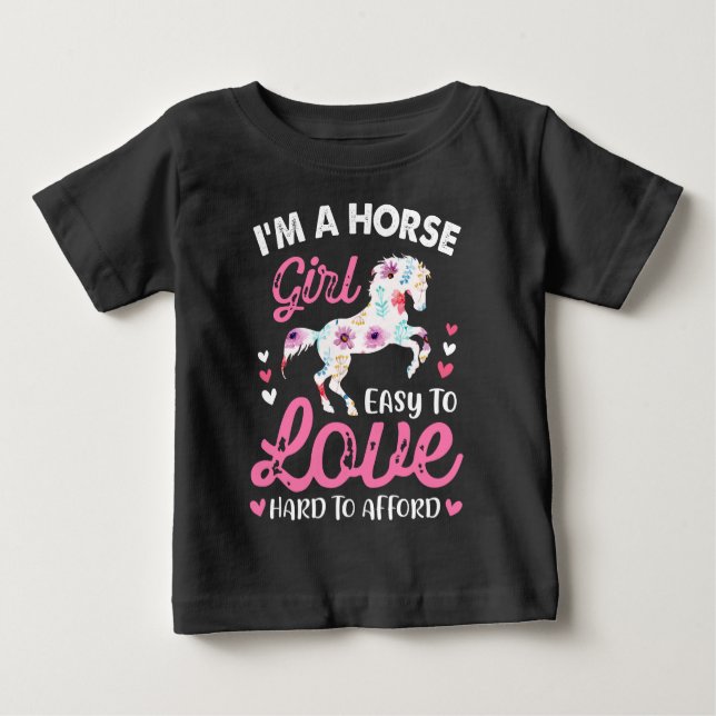 Camiseta Eu Sou Uma Garota De Cavalo Fácil De Amar Difícil  (Frente)