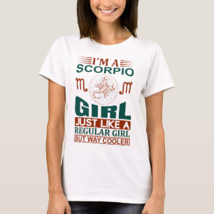 Camiseta Eu Sou Uma Garota Escorpião Legal Sinal Zodíaco