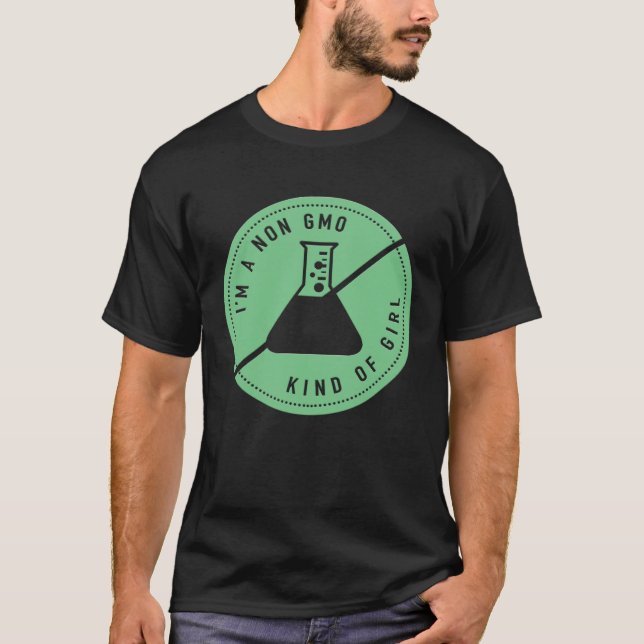 Camiseta Eu sou uma garota não-OGM que come comida saudável (Frente)