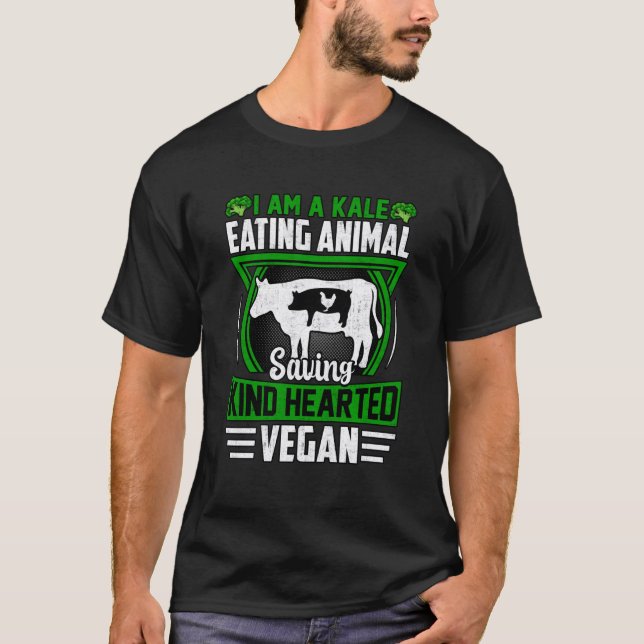 Camiseta Eu sou uma Kale comendo animais salvando Vega amad (Frente)