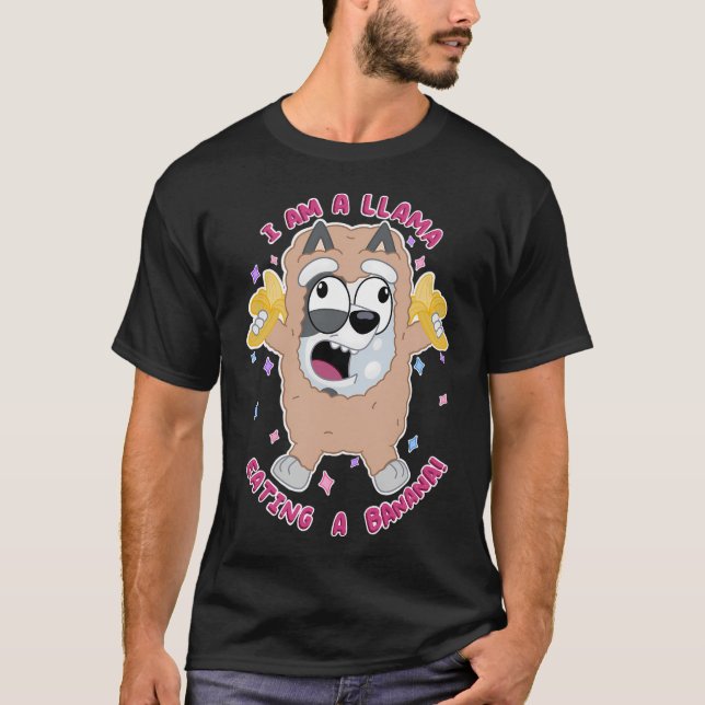 Camiseta Eu sou uma lhama comendo uma banana! (Frente)