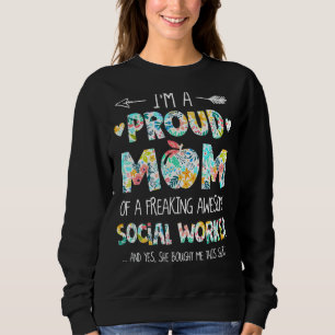 Camiseta Eu sou uma mãe orgulhosa do assistente social Flor