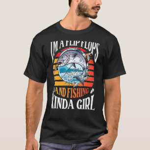 Camiseta Eu Sou Uma Menina de Chinelos e Pescaria