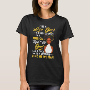 Camiseta Eu sou uma moça de Leão Negra Leo Garota 1
