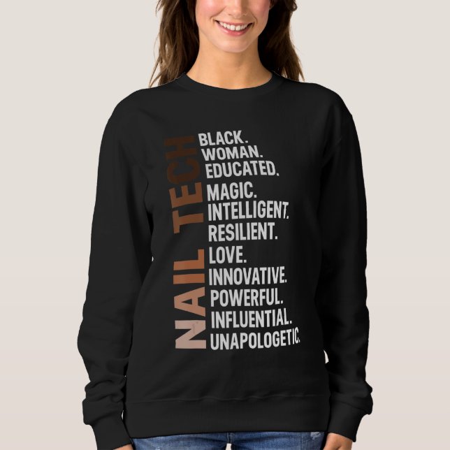 Camiseta Eu Sou Uma Mulher Afro Nail Tech Afro-Mulher Bhm B (Frente)