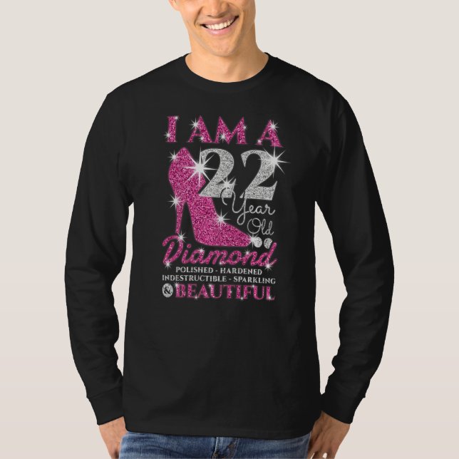 Camiseta Eu Sou Uma Mulher Diamante De 22 Anos 22 Anos Aniv (Frente)
