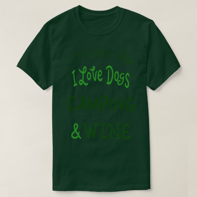 Camiseta Eu sou uma mulher simples Eu adoro cachorros acamp (Frente do Design)