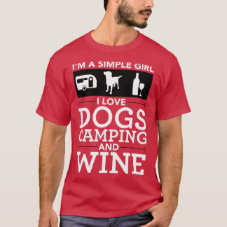 Camiseta Eu sou uma mulher simples Eu amo cachorros acampan