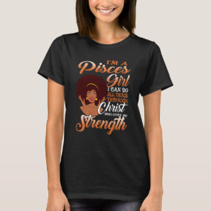 Camiseta Eu sou uma Peixes garota negra Aniversário da Rain