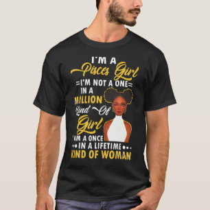 Camiseta Eu sou uma Peixes garota negra Peixes mulher negra