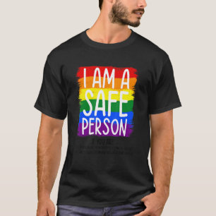 Camiseta Eu Sou Uma Pessoa Segura Orgulho gay Rainbow Lgbt