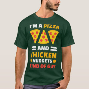 Camiseta Eu Sou Uma Pizza E Nuggets De Frango Meio Que Cara
