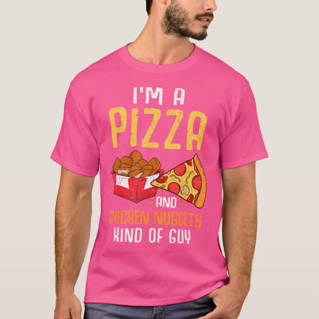 Camiseta Eu Sou Uma Pizza E Nuggets De Frango Meio Que Gali (Frente)