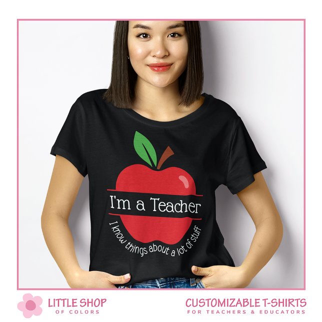 Camiseta Eu sou uma Professora Eu Sei Coisas Ilustração App (Criador carregado)