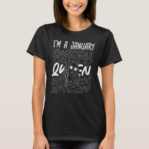 Camiseta Eu sou uma rainha de janeiro, mulher educada afric