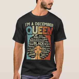 Camiseta Eu sou uma Rainha Vintage, Aniversário Negro.