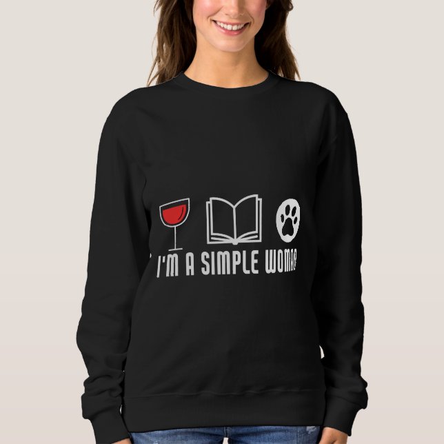 Camiseta Eu Sou Uma Simples Mulher De Livros De Vinho E Cac (Frente)