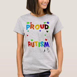 Camiseta Eu sou uma tia-camisa do Autismo Orgulhosa. Engra