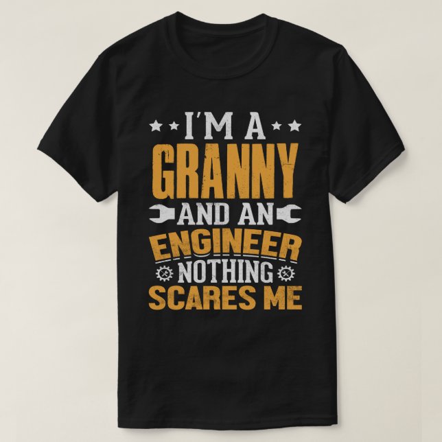 Camiseta Eu sou uma tia e Engenheiro nada me assusta (Frente do Design)
