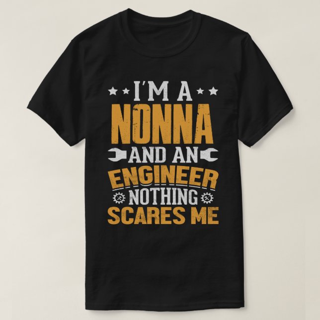 Camiseta Eu sou uma tia e Engenheiro nada me assusta (Frente do Design)