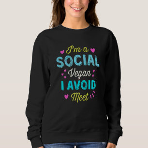 Camiseta Eu sou vegetariano social Eu evito encontrar ansie
