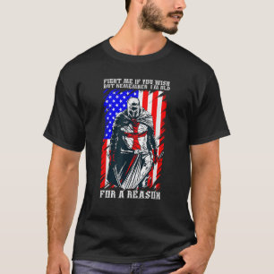 Camiseta Eu sou velho por uma razão EUA Flag Cavaleiro Cava