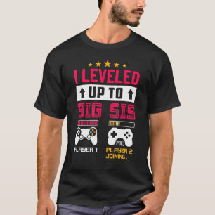 Camiseta Eu Subi de Nível para Irmã Mais Velha 2023   Anúnc