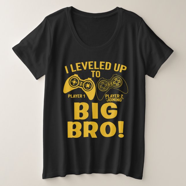 Camiseta Eu Subi de Nível Para Irmão Mais Velho (Frente do Design)
