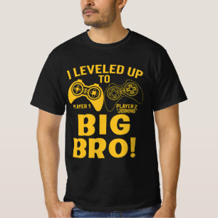 Camiseta Eu Subi de Nível Para Irmão Mais Velho