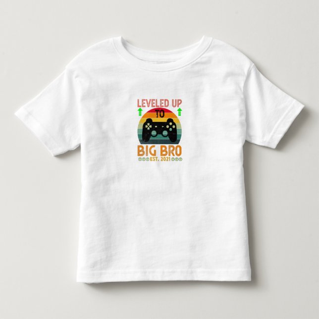 Camiseta Eu Subi de Nível Para Irmão Mais Velho Presente de (Frente)