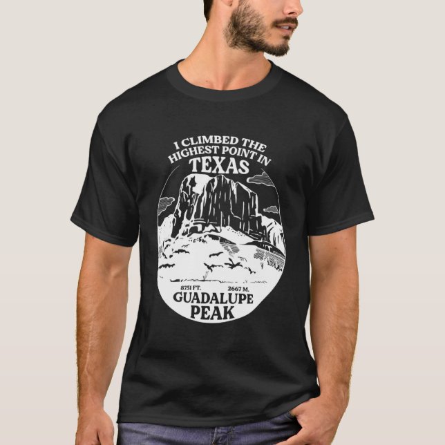 Camiseta Eu Subi Guadalupe No Ponto Mais Alto De Texa (Frente)