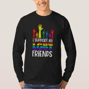 Camiseta Eu Suporto Meu Hetero Lgbt Amigos Orgulho gay Lgbt