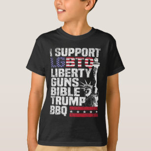 Camiseta Eu Suporto O Churrasco De Trump De Bíblias Lgbtq L