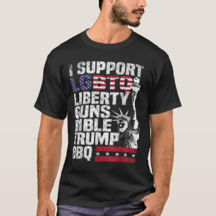 Camiseta Eu Suporto O Churrasco De Trump De Bíblias Lgbtq L