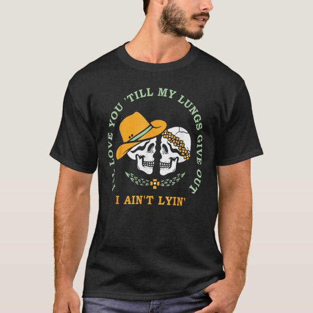 Camiseta Eu te amarei até meus pulmões darem uma pitada. (Frente)