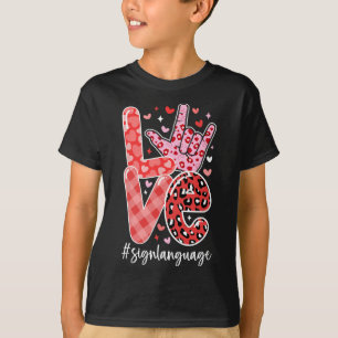 Camiseta Eu Te Amo A Assinar A Linguagem Asl Dia de os namo