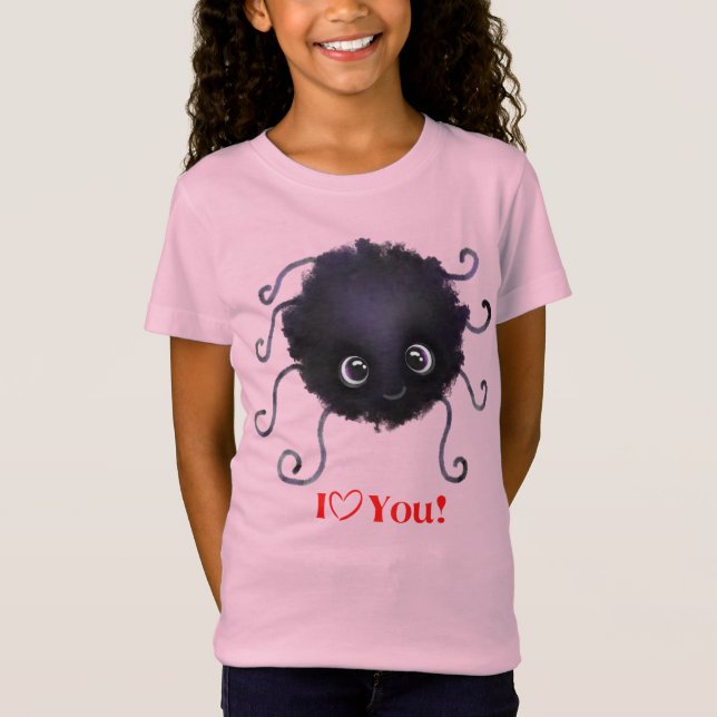 Camiseta "Eu Te Amo!" Aranha de Halloween (Frente)