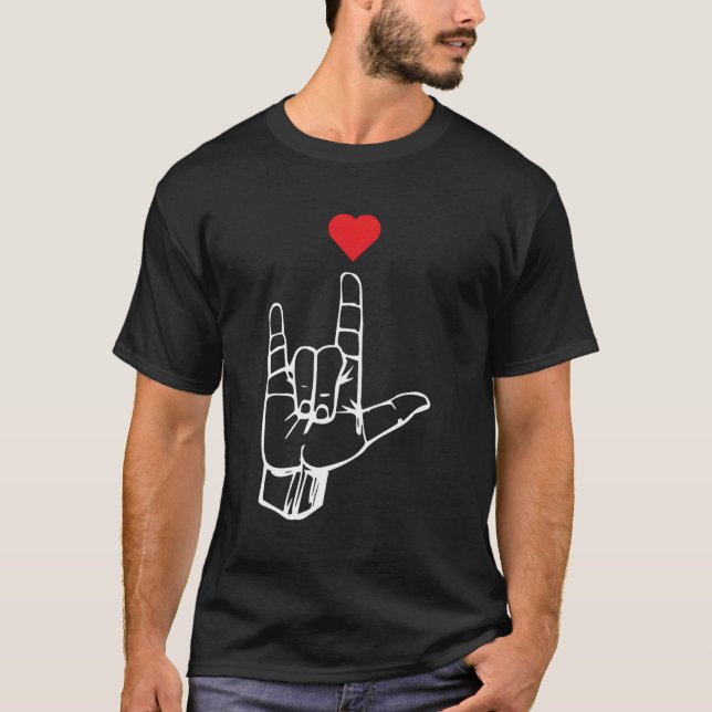 Camiseta Eu Te Amo, Assine Asl Por (Frente)