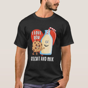Camiseta EU TE AMO BISCUIT E LEITE, AMIGOS DE Leite
