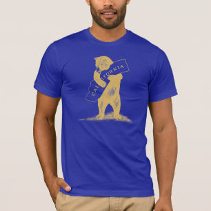 Camiseta Eu te amo Califórnia--Azul e ouro